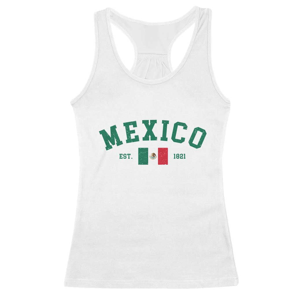 Mexico Mexican Flag Vintage Pride Racerback Tank Top
