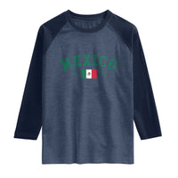 Mexico Mexican Flag Vintage Pride Raglan Shirt