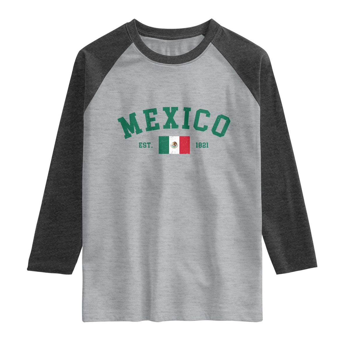 Mexico Mexican Flag Vintage Pride Raglan Shirt