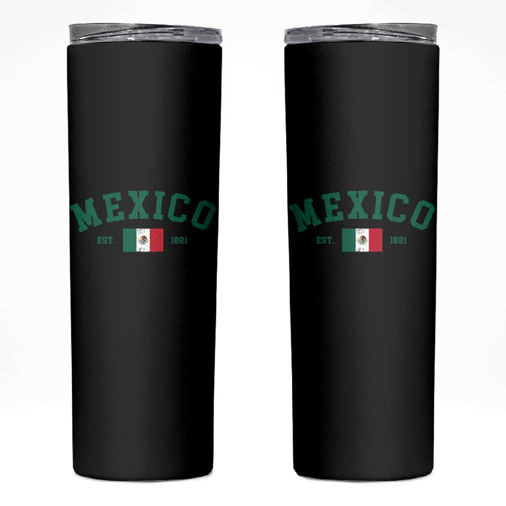 Mexico Mexican Flag Vintage Pride Skinny Tumbler