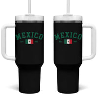 Mexico Mexican Flag Vintage Pride Tumbler With Handle