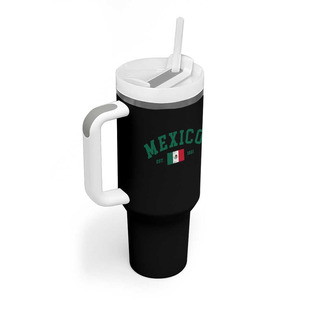Mexico Mexican Flag Vintage Pride Tumbler With Handle