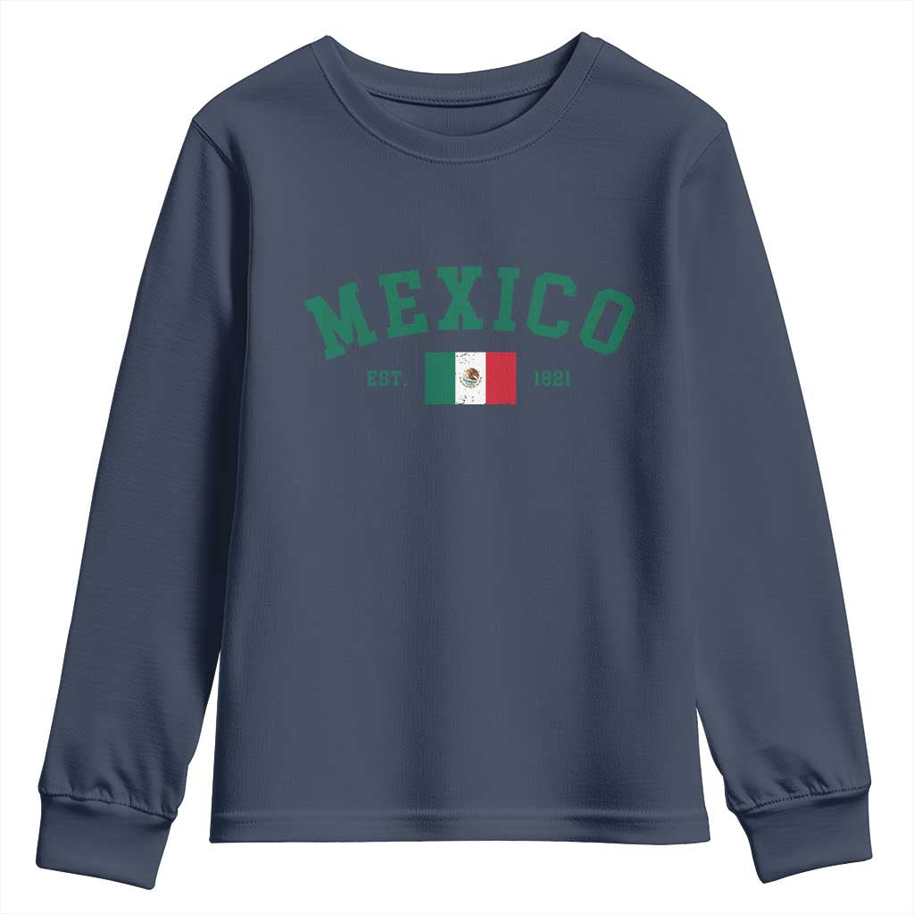 Mexico Mexican Flag Vintage Pride Youth Sweatshirt