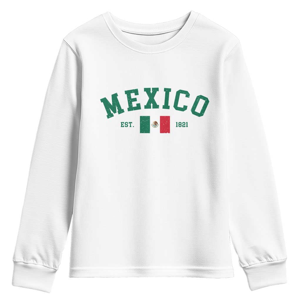 Mexico Mexican Flag Vintage Pride Youth Sweatshirt