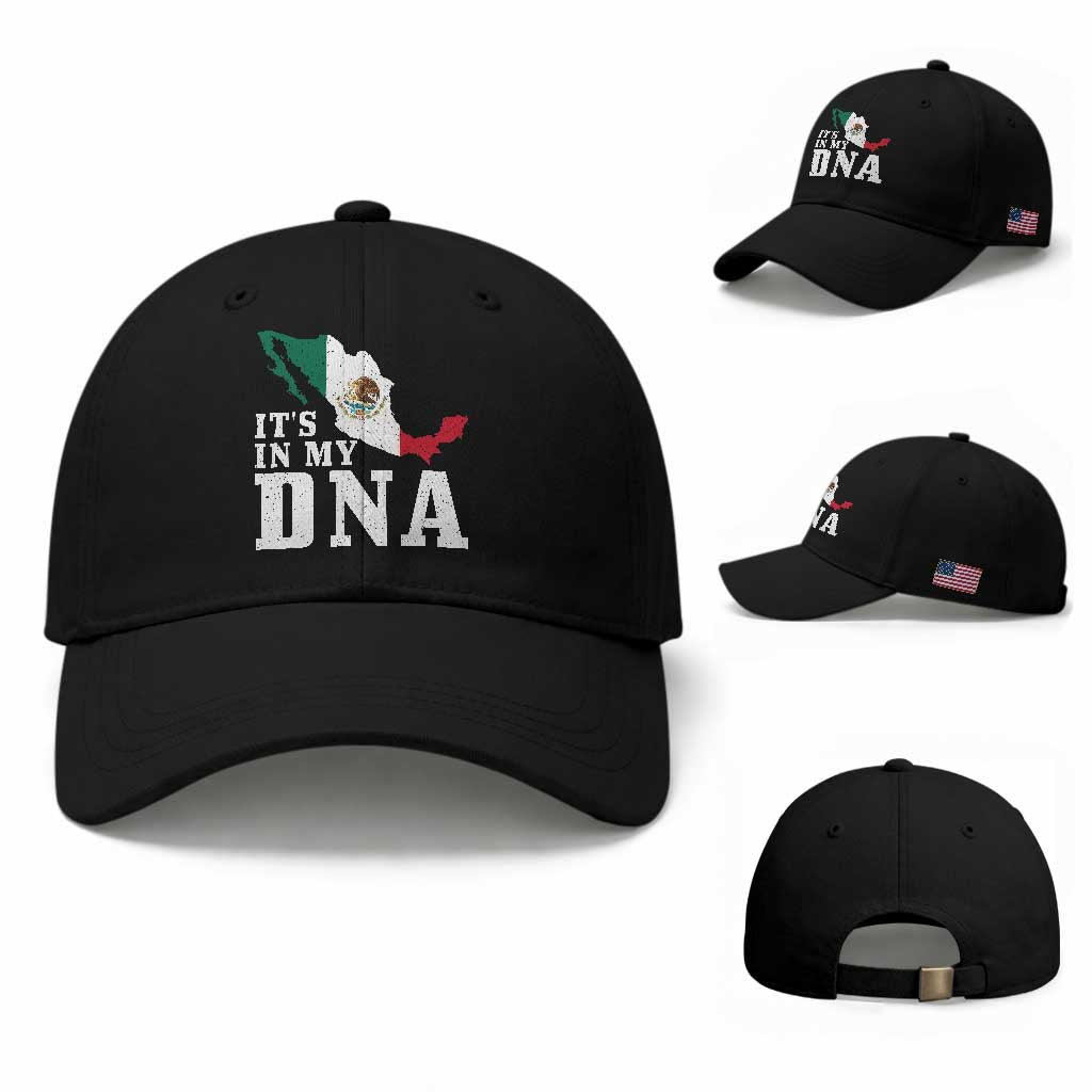 It's in My DNA Mexican Proud Hispanic Gift Mexico Flag Baseball Cap