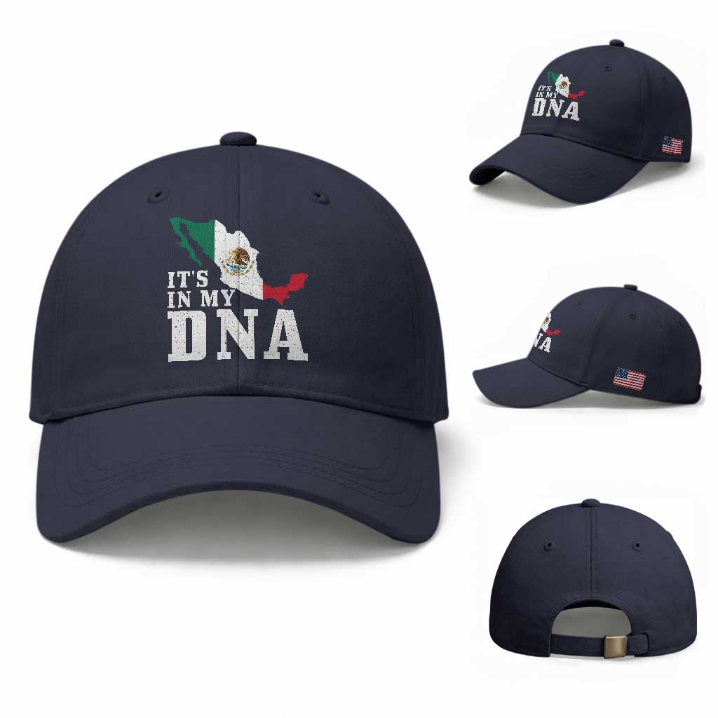 It's in My DNA Mexican Proud Hispanic Gift Mexico Flag Baseball Cap