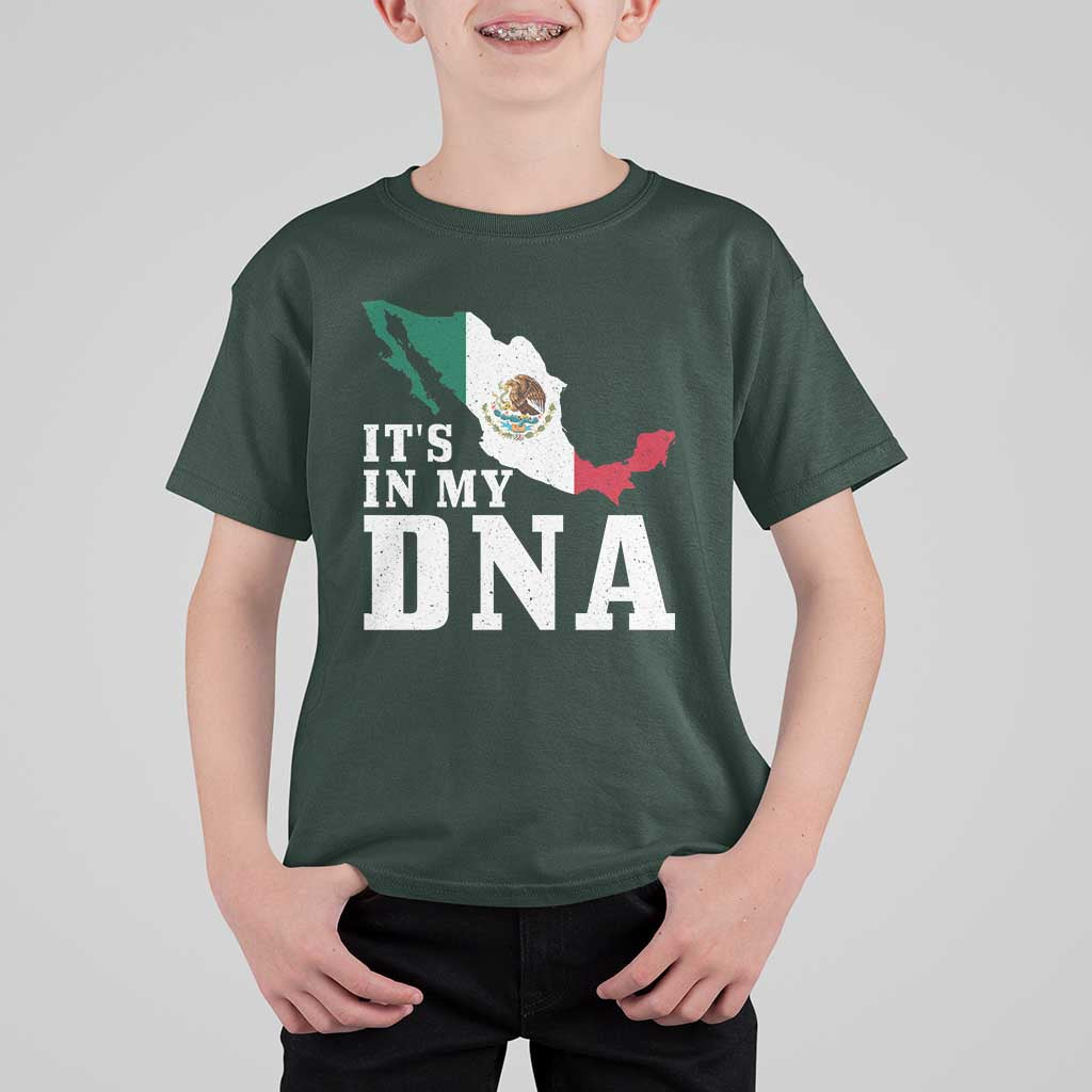 It's in My DNA Mexican Proud Hispanic Gift Mexico Flag T Shirt For Kid