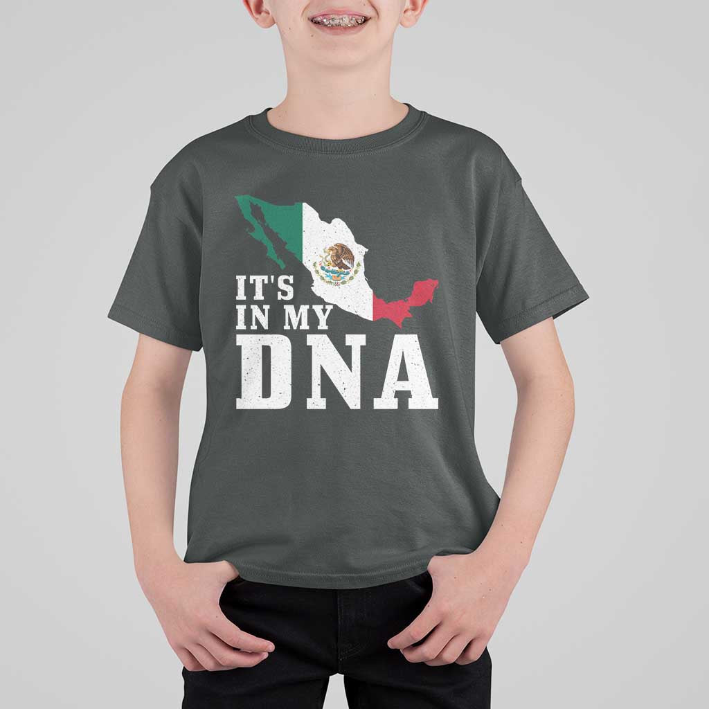 It's in My DNA Mexican Proud Hispanic Gift Mexico Flag T Shirt For Kid