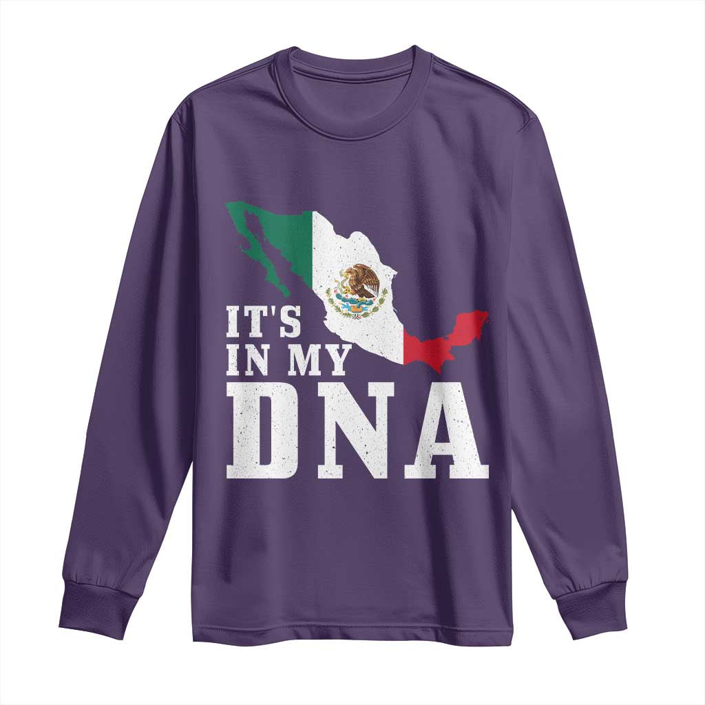 It's in My DNA Mexican Proud Hispanic Gift Mexico Flag Long Sleeve Shirt