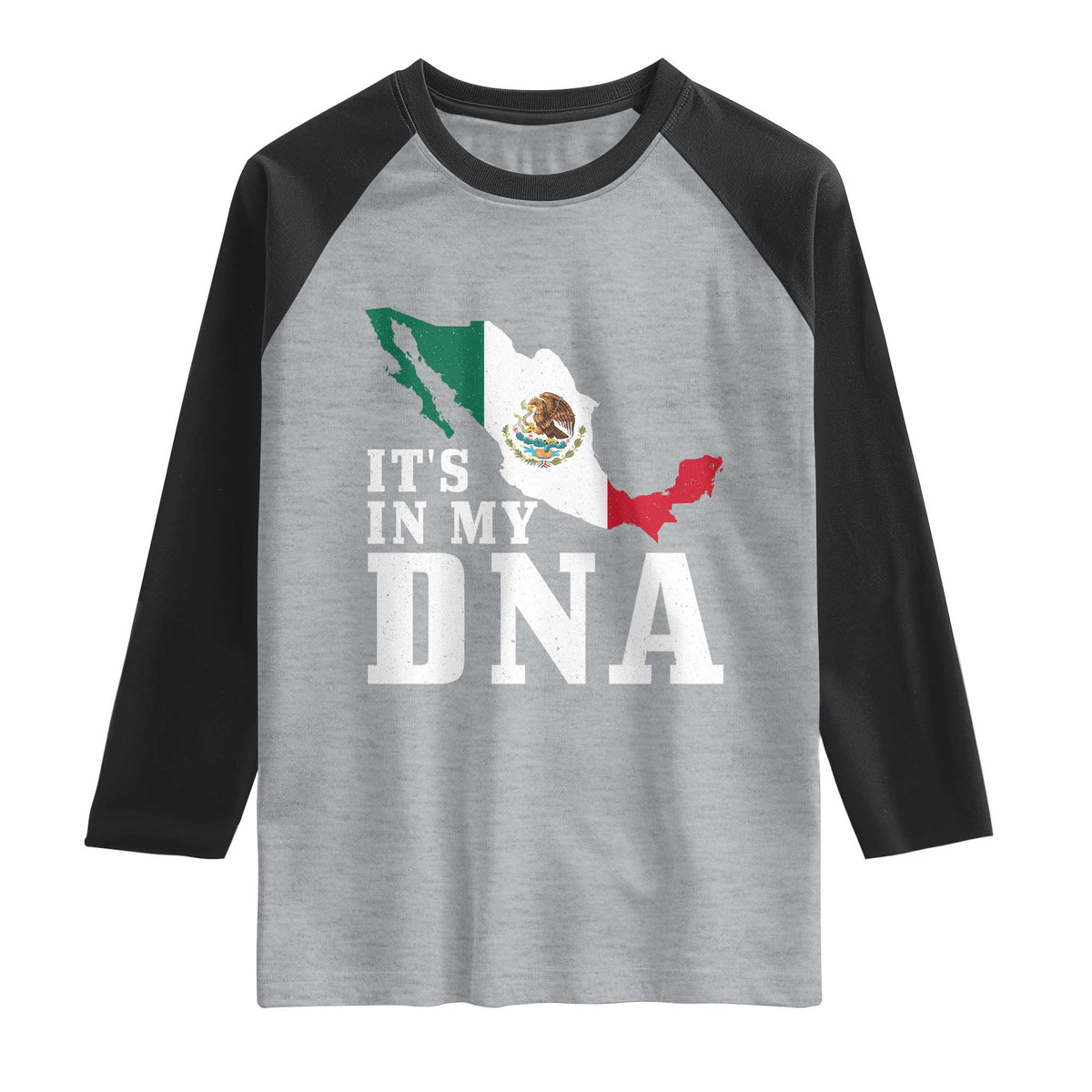 It's in My DNA Mexican Proud Hispanic Gift Mexico Flag Raglan Shirt