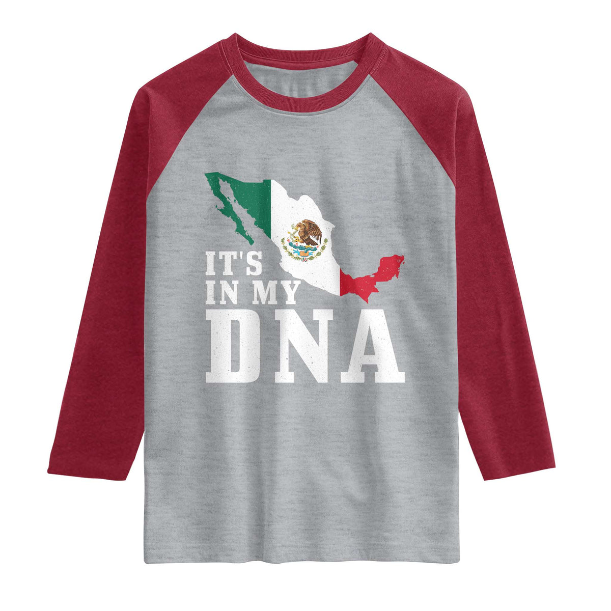 It's in My DNA Mexican Proud Hispanic Gift Mexico Flag Raglan Shirt