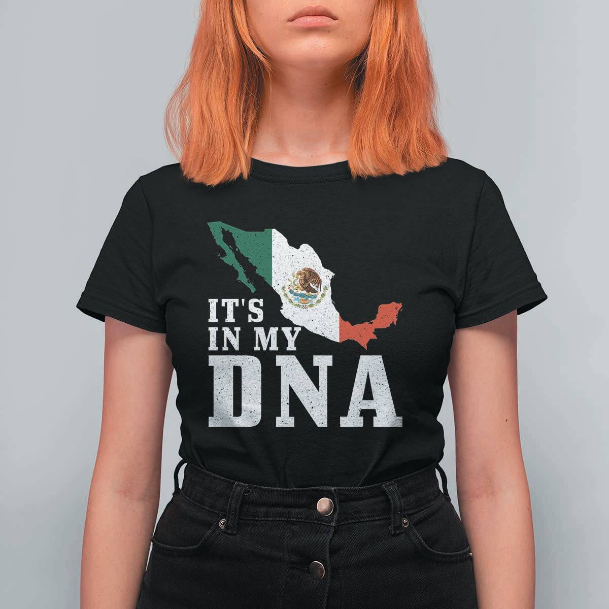 It's in My DNA Mexican Proud Hispanic Gift Mexico Flag T Shirt For Women
