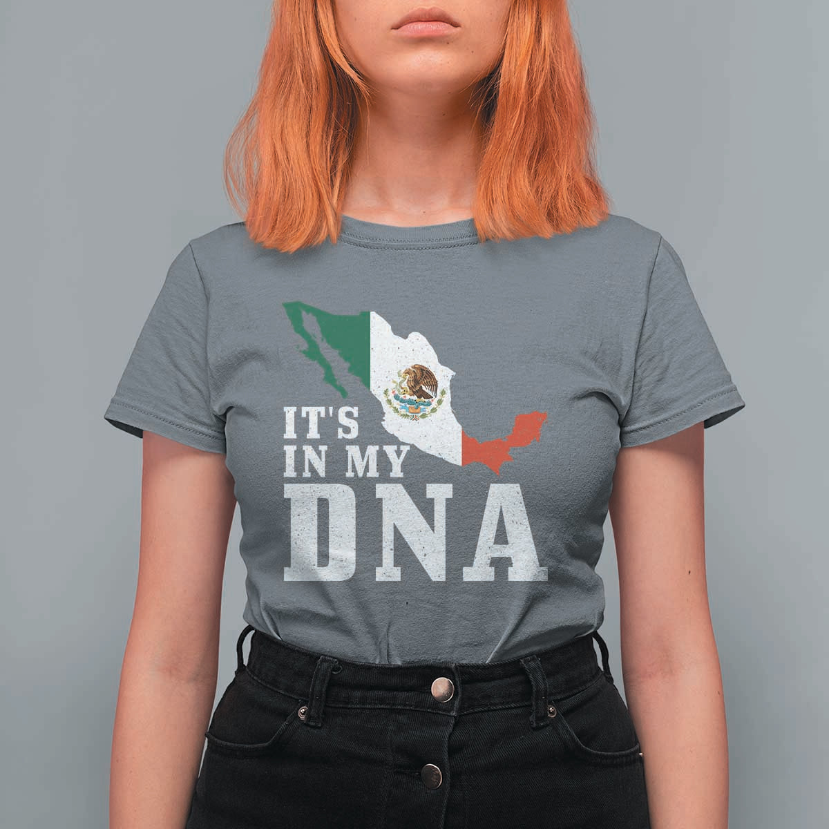 It's in My DNA Mexican Proud Hispanic Gift Mexico Flag T Shirt For Women