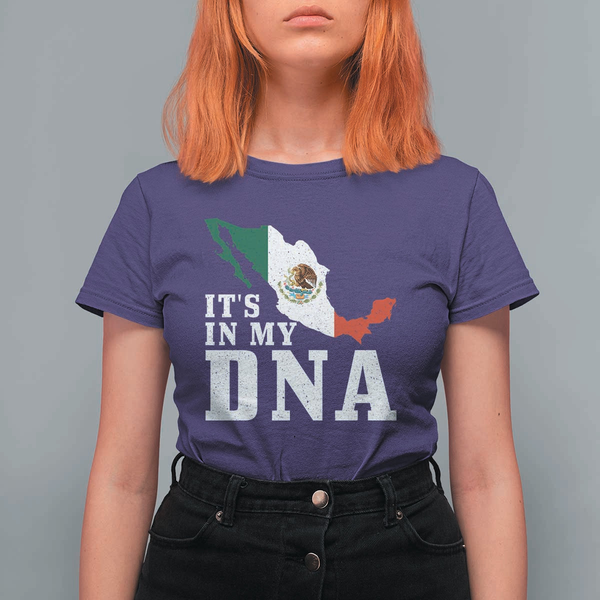 It's in My DNA Mexican Proud Hispanic Gift Mexico Flag T Shirt For Women