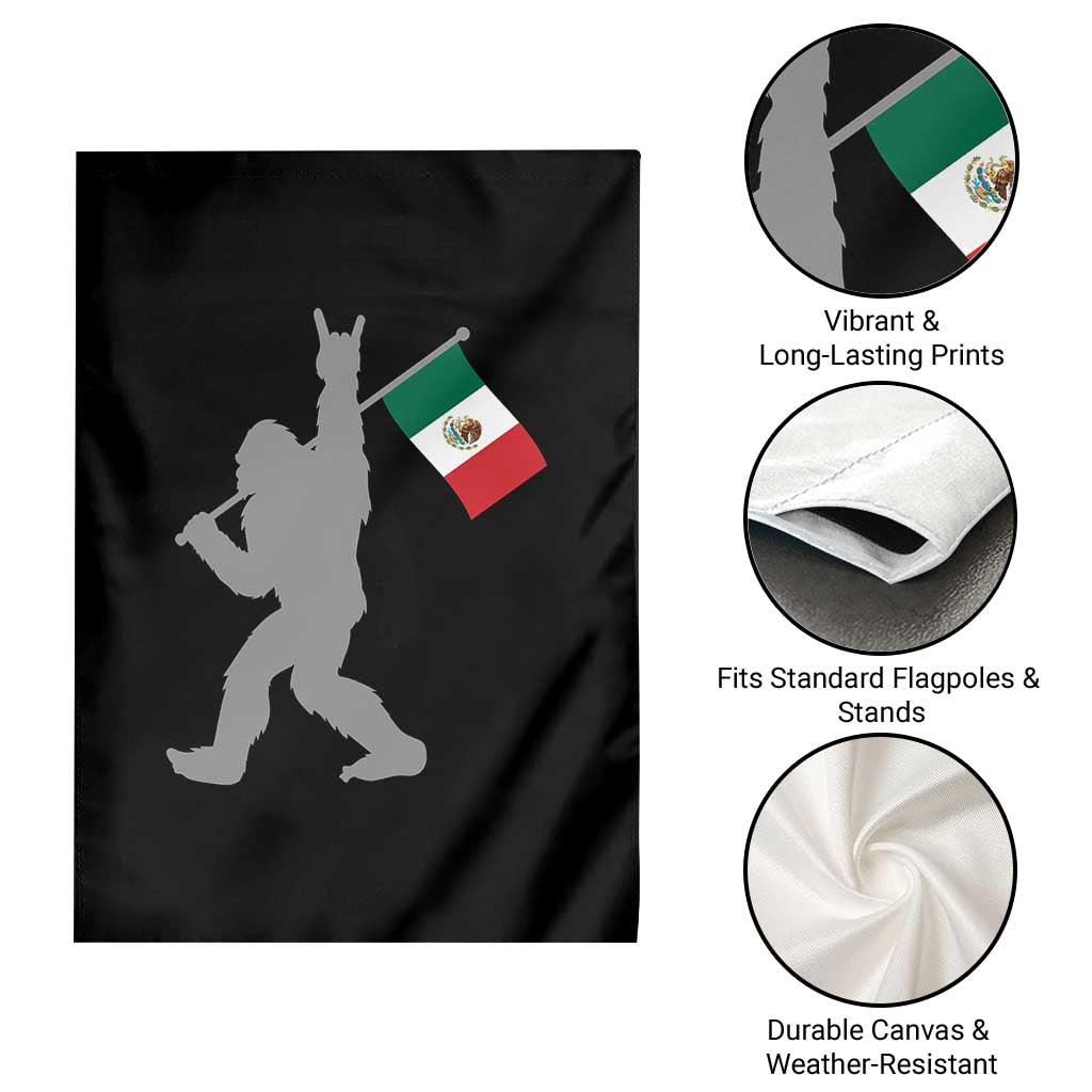 Bigfoot Rock On Hold Mexico Flag Sasquatch Believers Garden Flag
