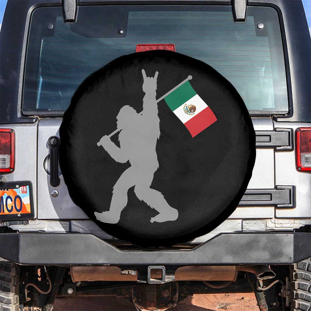 Bigfoot Rock On Hold Mexico Flag Sasquatch Believers Spare Tire Cover