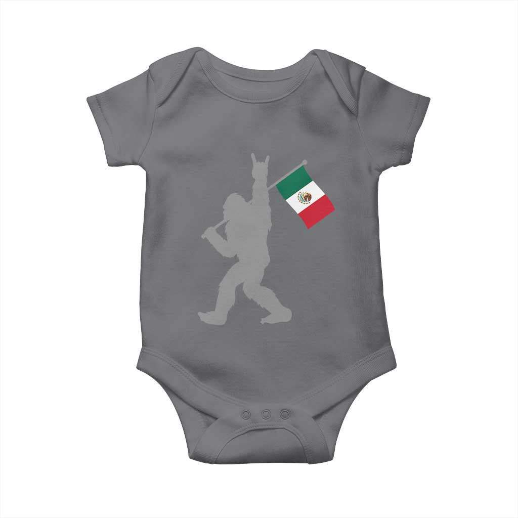 Bigfoot Rock On Hold Mexico Flag Sasquatch Believers Baby Onesie