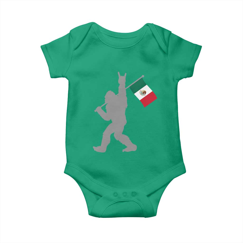 Bigfoot Rock On Hold Mexico Flag Sasquatch Believers Baby Onesie