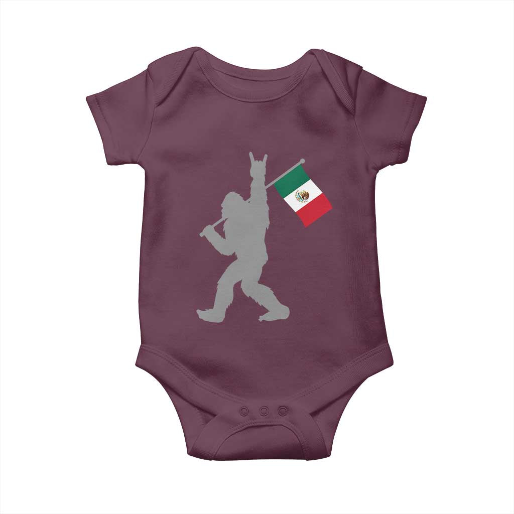Bigfoot Rock On Hold Mexico Flag Sasquatch Believers Baby Onesie