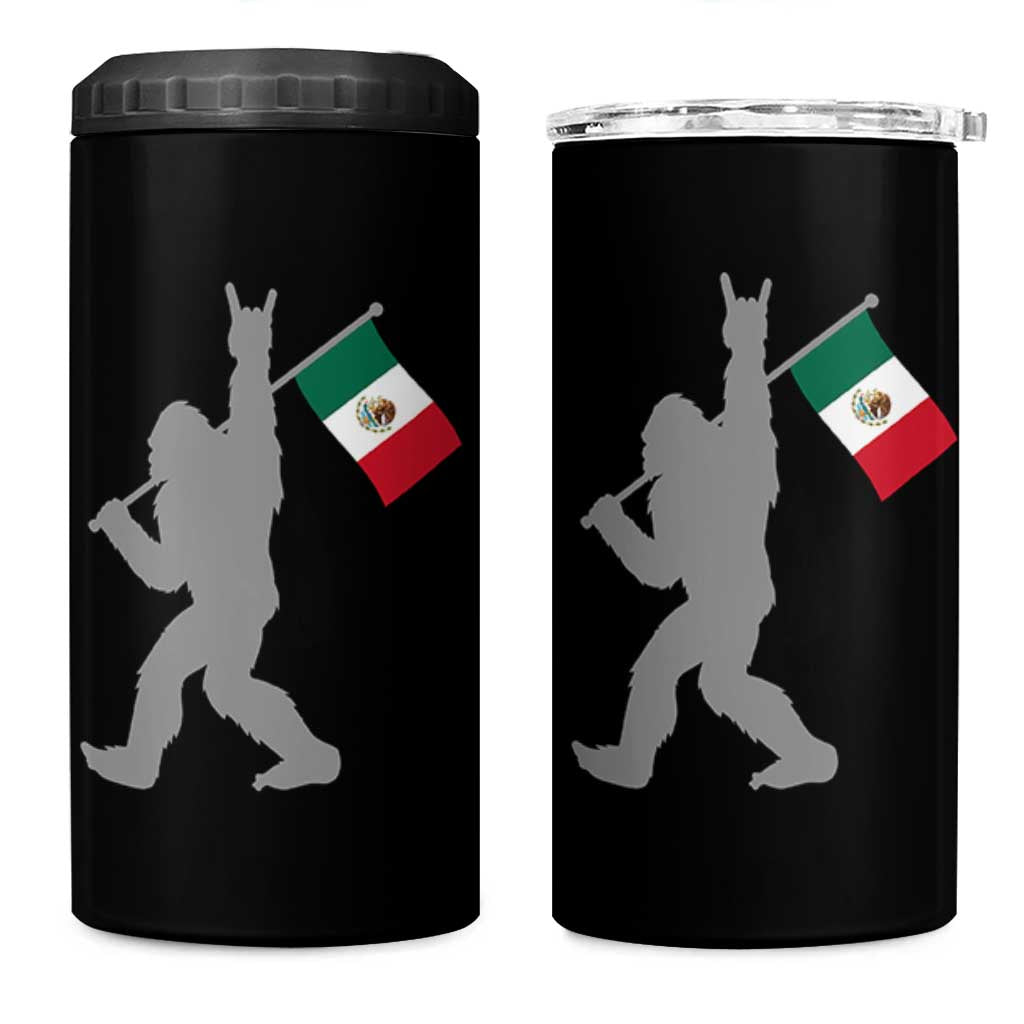 Bigfoot Rock On Hold Mexico Flag Sasquatch Believers 4 in 1 Can Cooler Tumbler