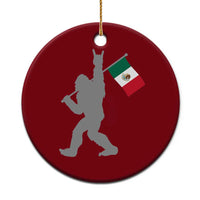 Bigfoot Rock On Hold Mexico Flag Sasquatch Believers Ceramic Ornament