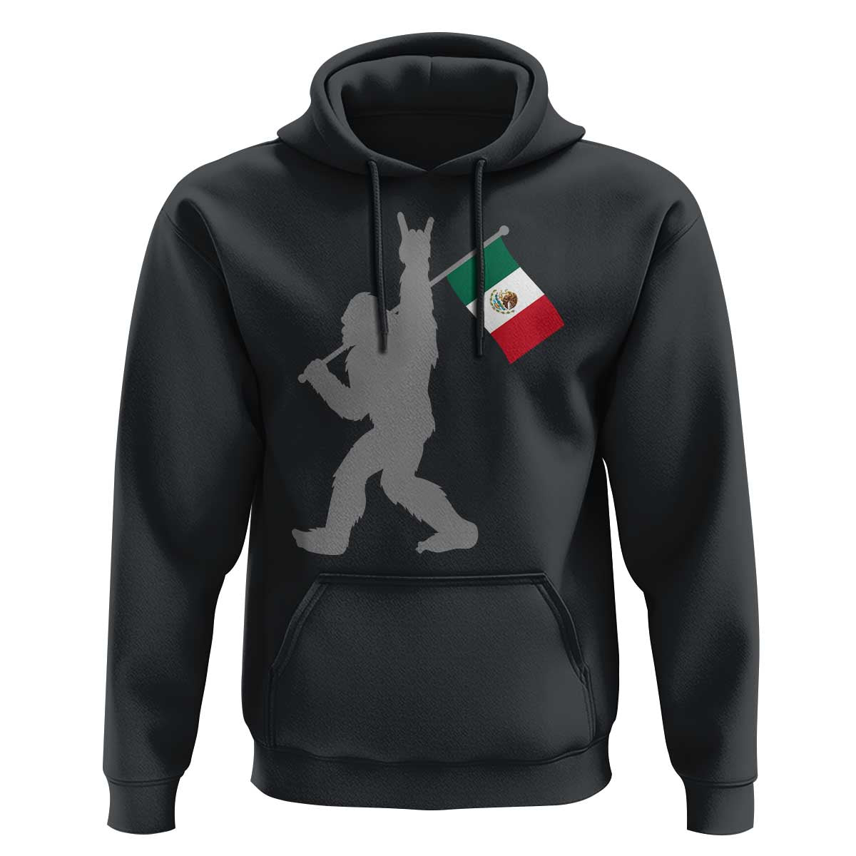 Bigfoot Rock On Hold Mexico Flag Sasquatch Believers Hoodie