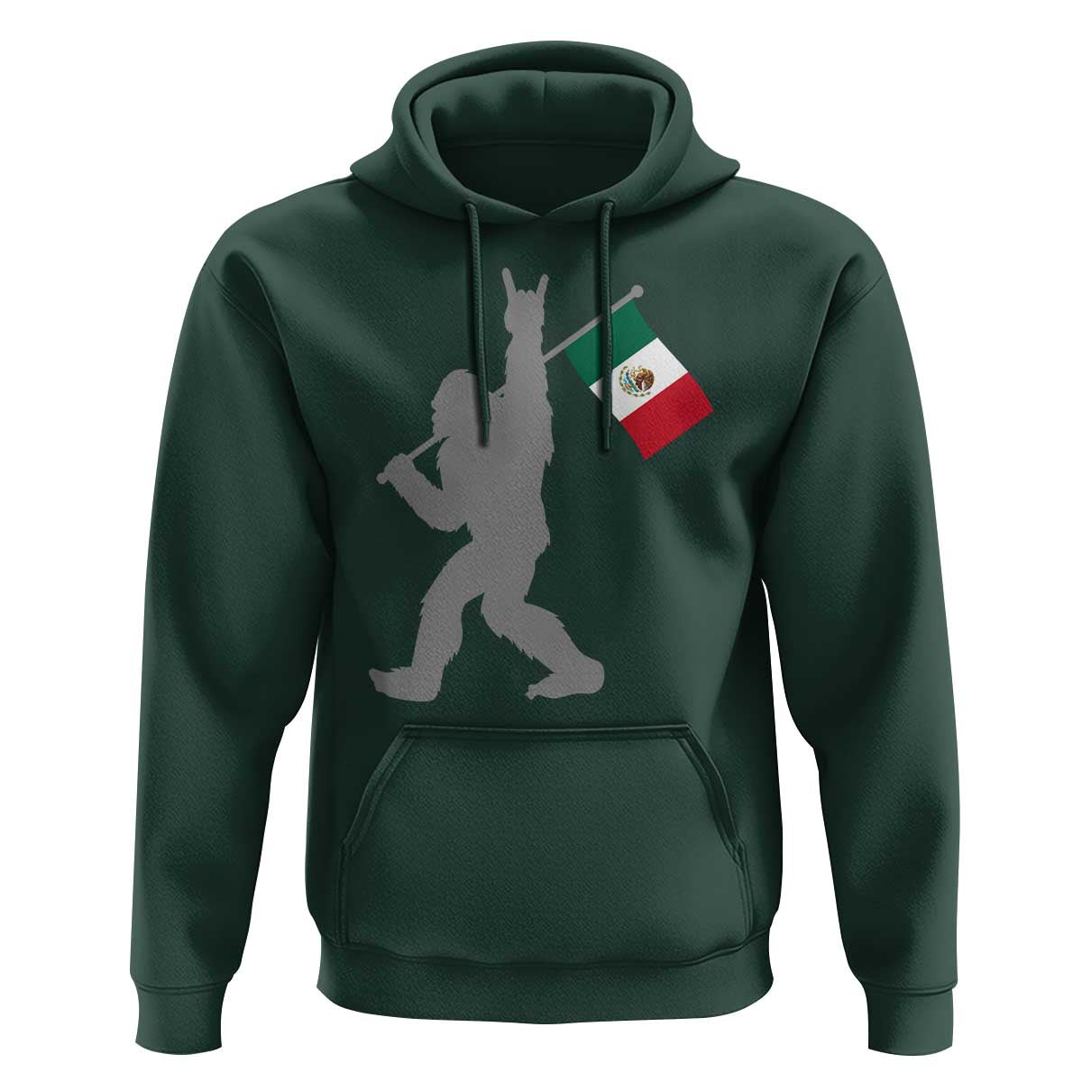 Bigfoot Rock On Hold Mexico Flag Sasquatch Believers Hoodie