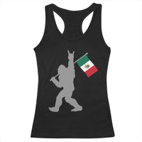 Bigfoot Rock On Hold Mexico Flag Sasquatch Believers Racerback Tank Top