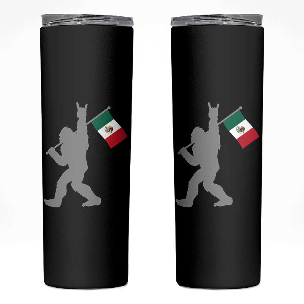 Bigfoot Rock On Hold Mexico Flag Sasquatch Believers Skinny Tumbler