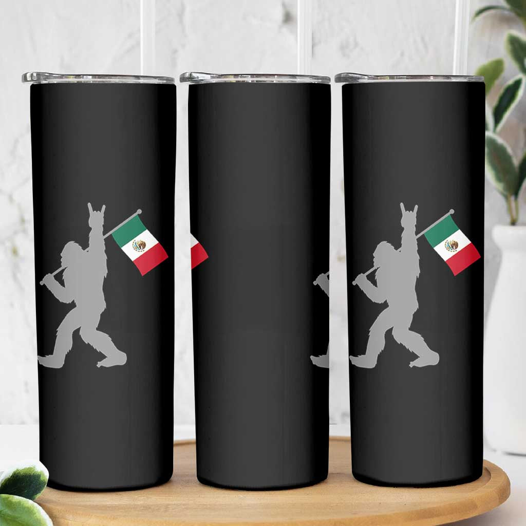 Bigfoot Rock On Hold Mexico Flag Sasquatch Believers Skinny Tumbler