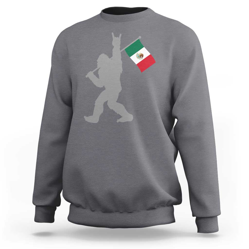 Bigfoot Rock On Hold Mexico Flag Sasquatch Believers Sweatshirt