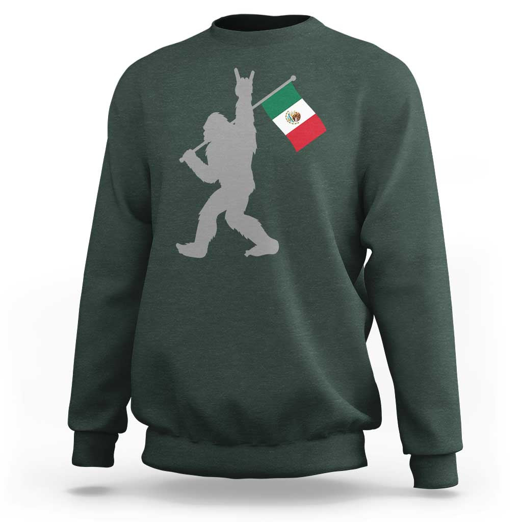 Bigfoot Rock On Hold Mexico Flag Sasquatch Believers Sweatshirt