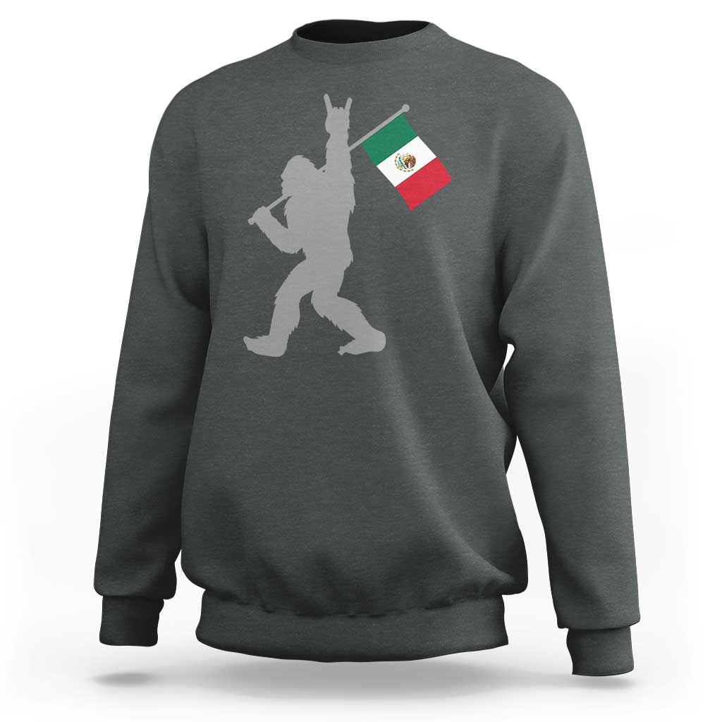 Bigfoot Rock On Hold Mexico Flag Sasquatch Believers Sweatshirt