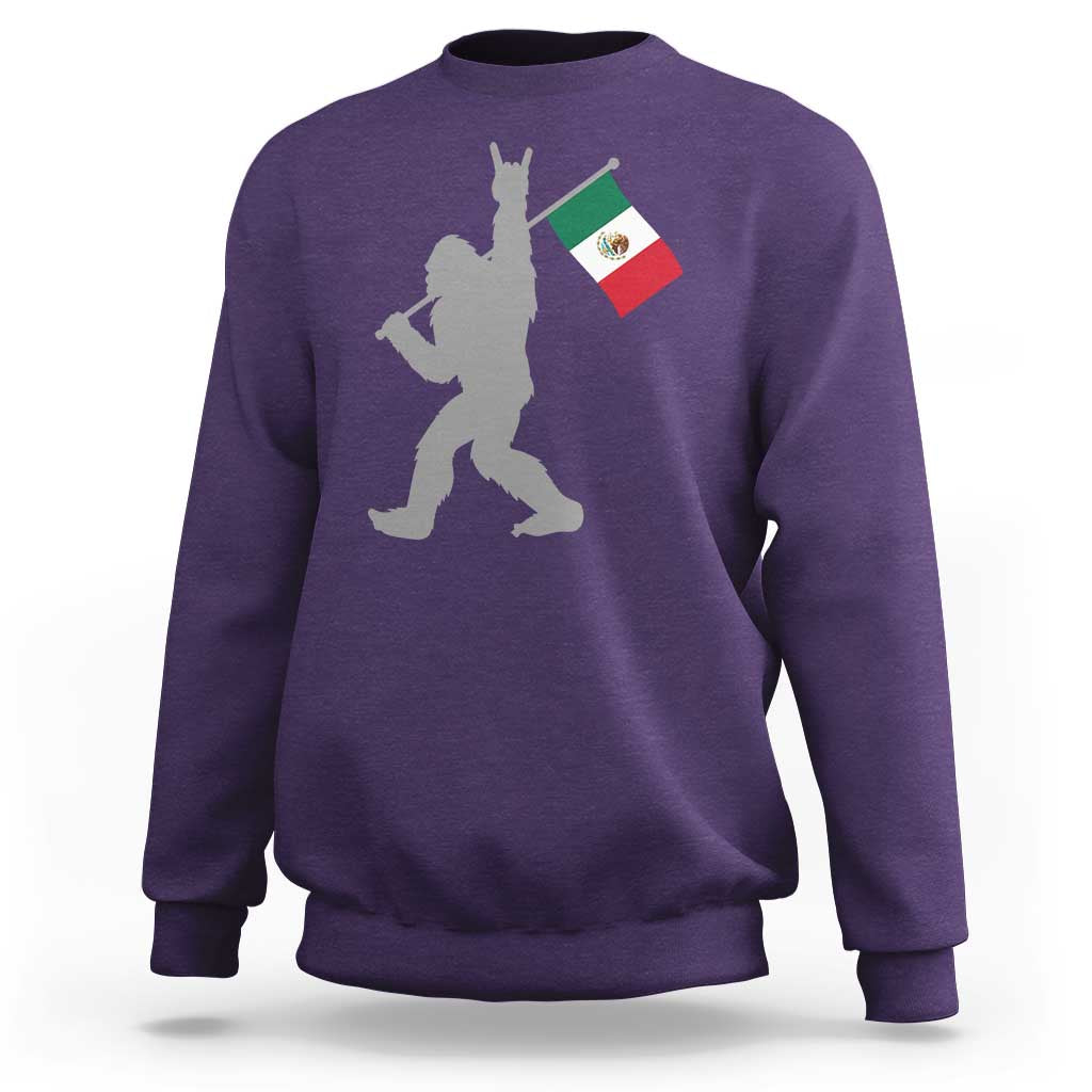 Bigfoot Rock On Hold Mexico Flag Sasquatch Believers Sweatshirt