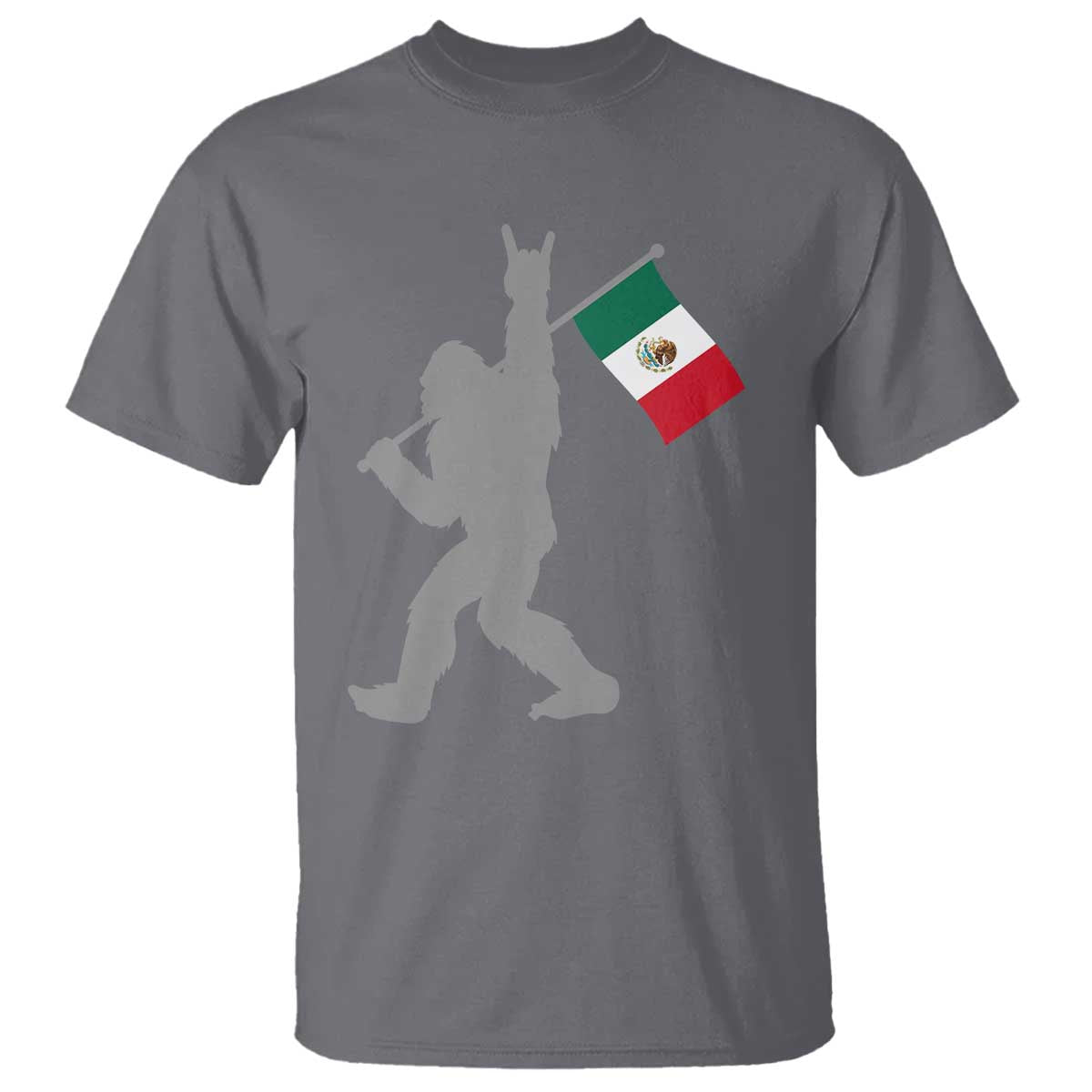 Bigfoot Rock On Hold Mexico Flag Sasquatch Believers T Shirt