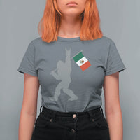 Bigfoot Rock On Hold Mexico Flag Sasquatch Believers T Shirt For Women