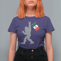 Bigfoot Rock On Hold Mexico Flag Sasquatch Believers T Shirt For Women