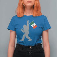 Bigfoot Rock On Hold Mexico Flag Sasquatch Believers T Shirt For Women
