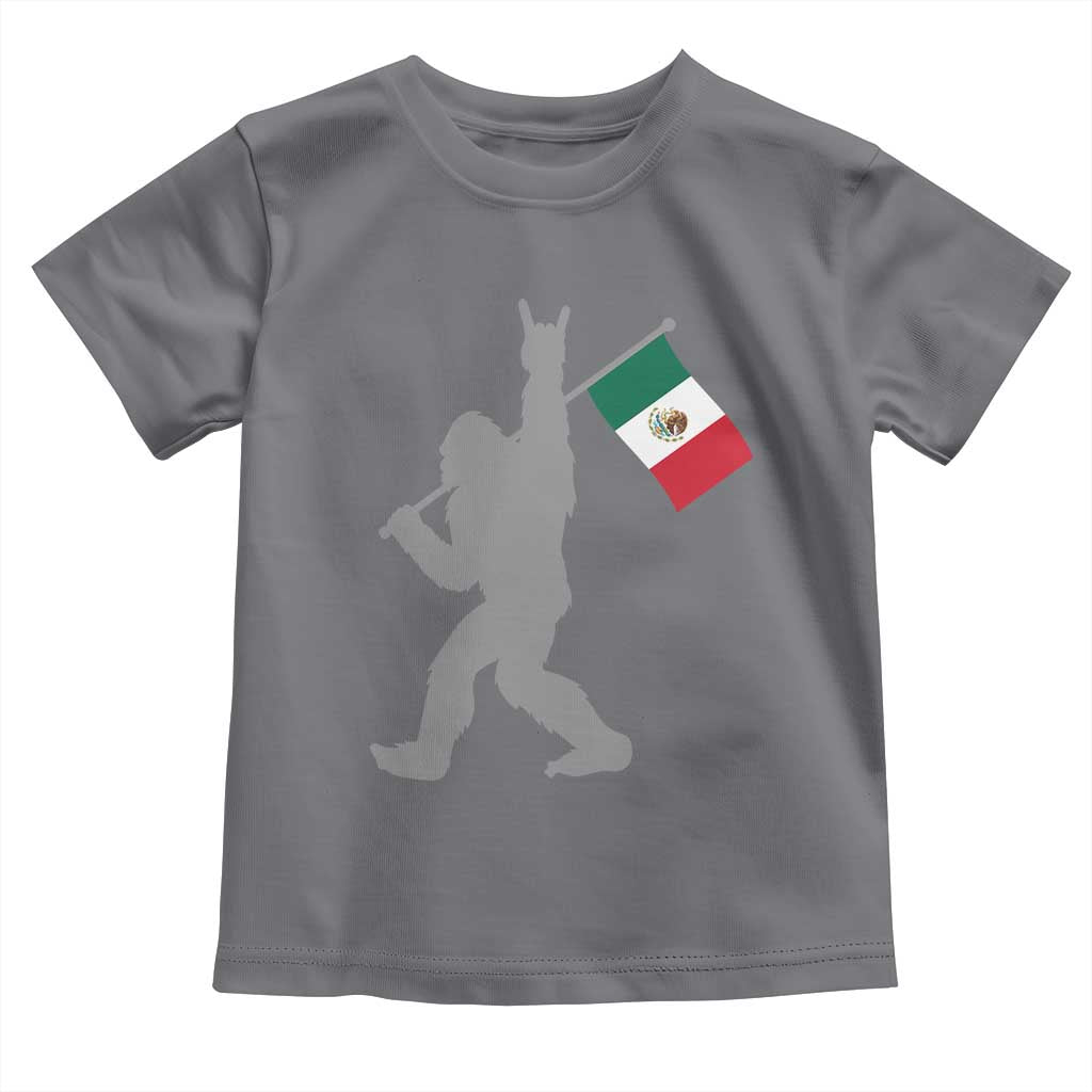 Bigfoot Rock On Hold Mexico Flag Sasquatch Believers Toddler T Shirt