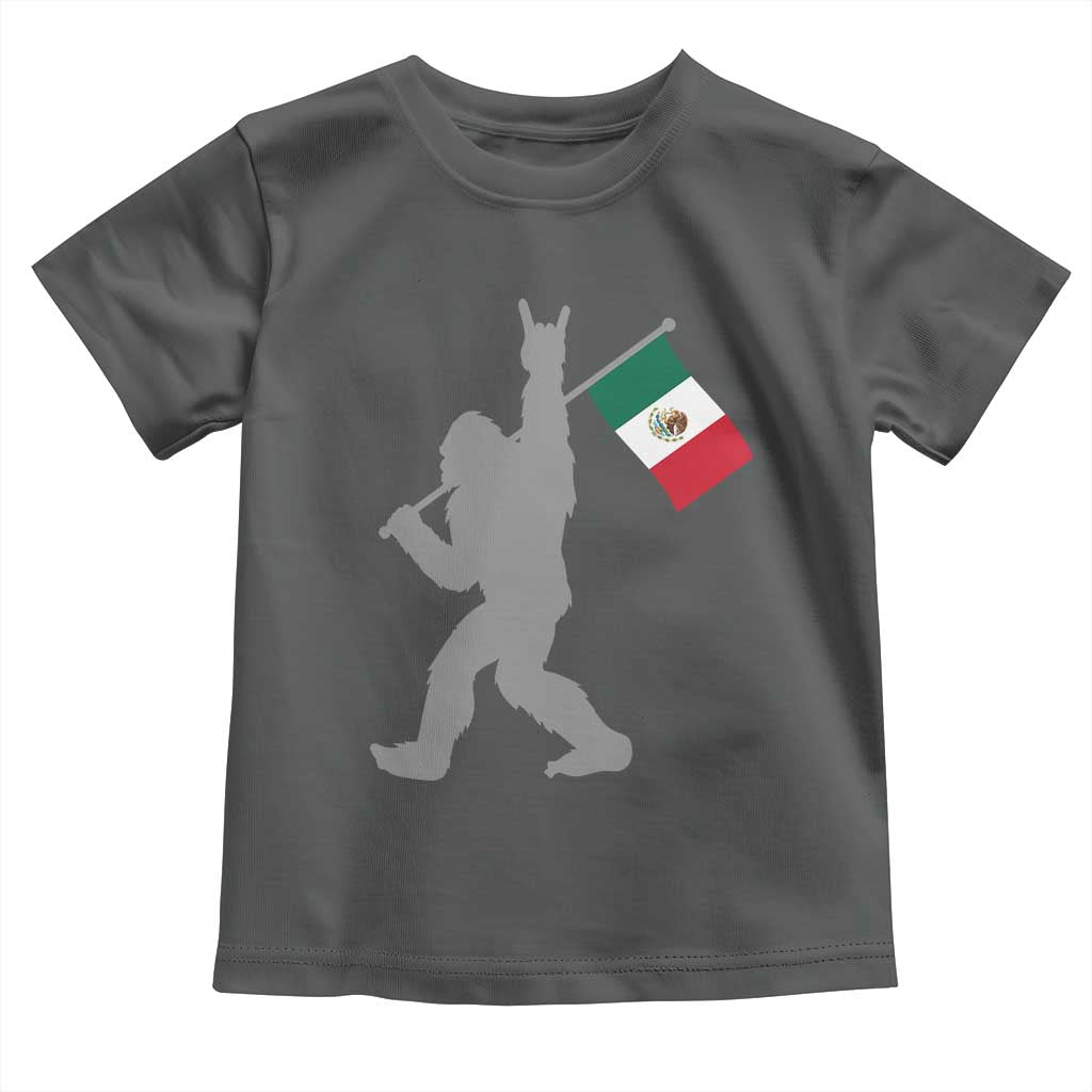 Bigfoot Rock On Hold Mexico Flag Sasquatch Believers Toddler T Shirt