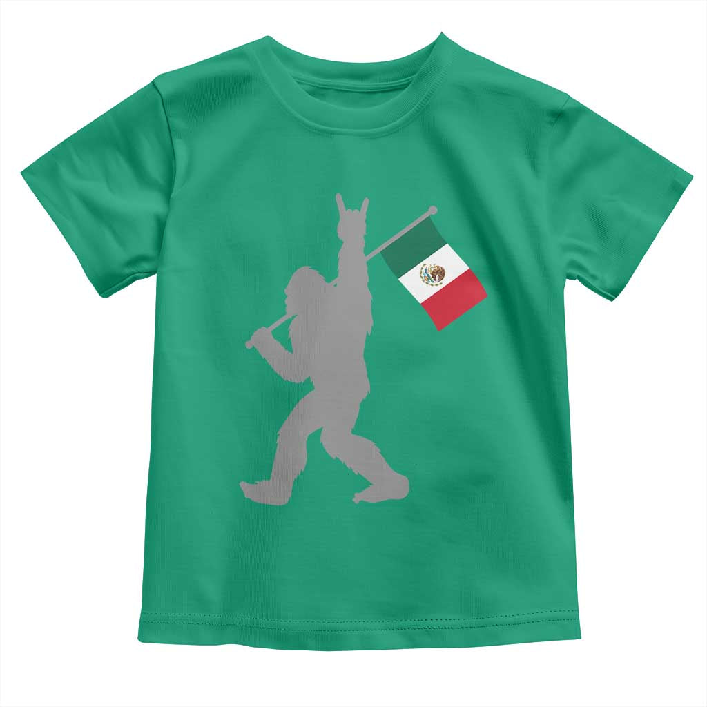 Bigfoot Rock On Hold Mexico Flag Sasquatch Believers Toddler T Shirt
