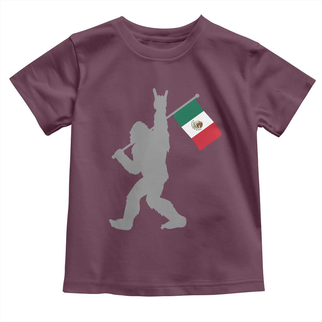 Bigfoot Rock On Hold Mexico Flag Sasquatch Believers Toddler T Shirt