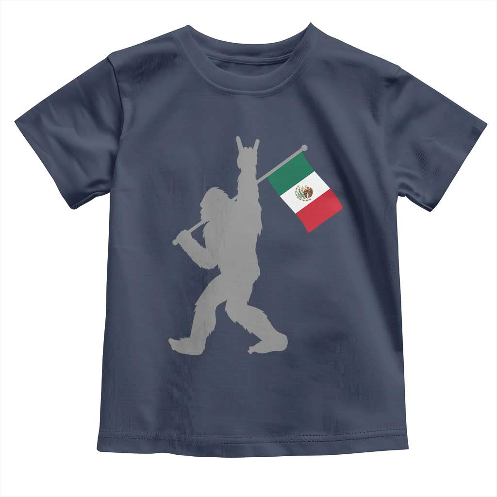 Bigfoot Rock On Hold Mexico Flag Sasquatch Believers Toddler T Shirt