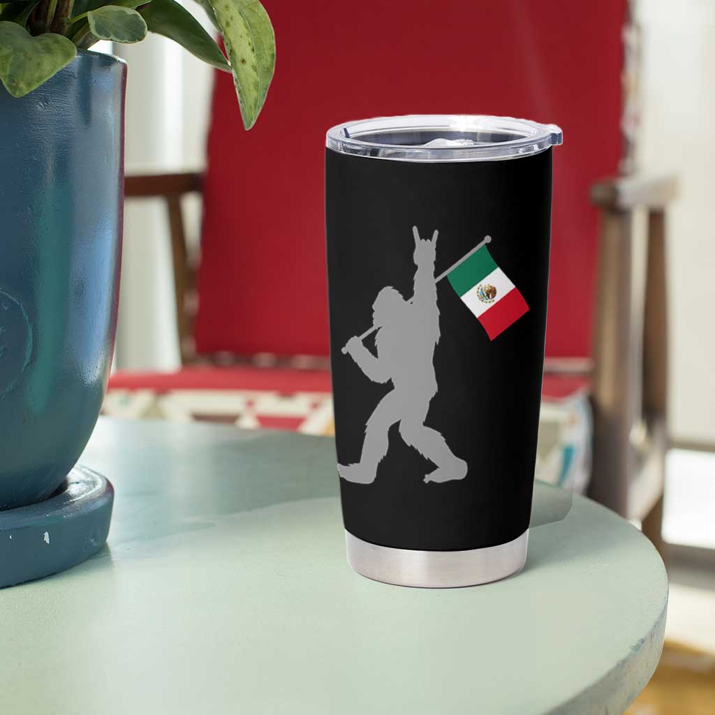 Bigfoot Rock On Hold Mexico Flag Sasquatch Believers Tumbler Cup