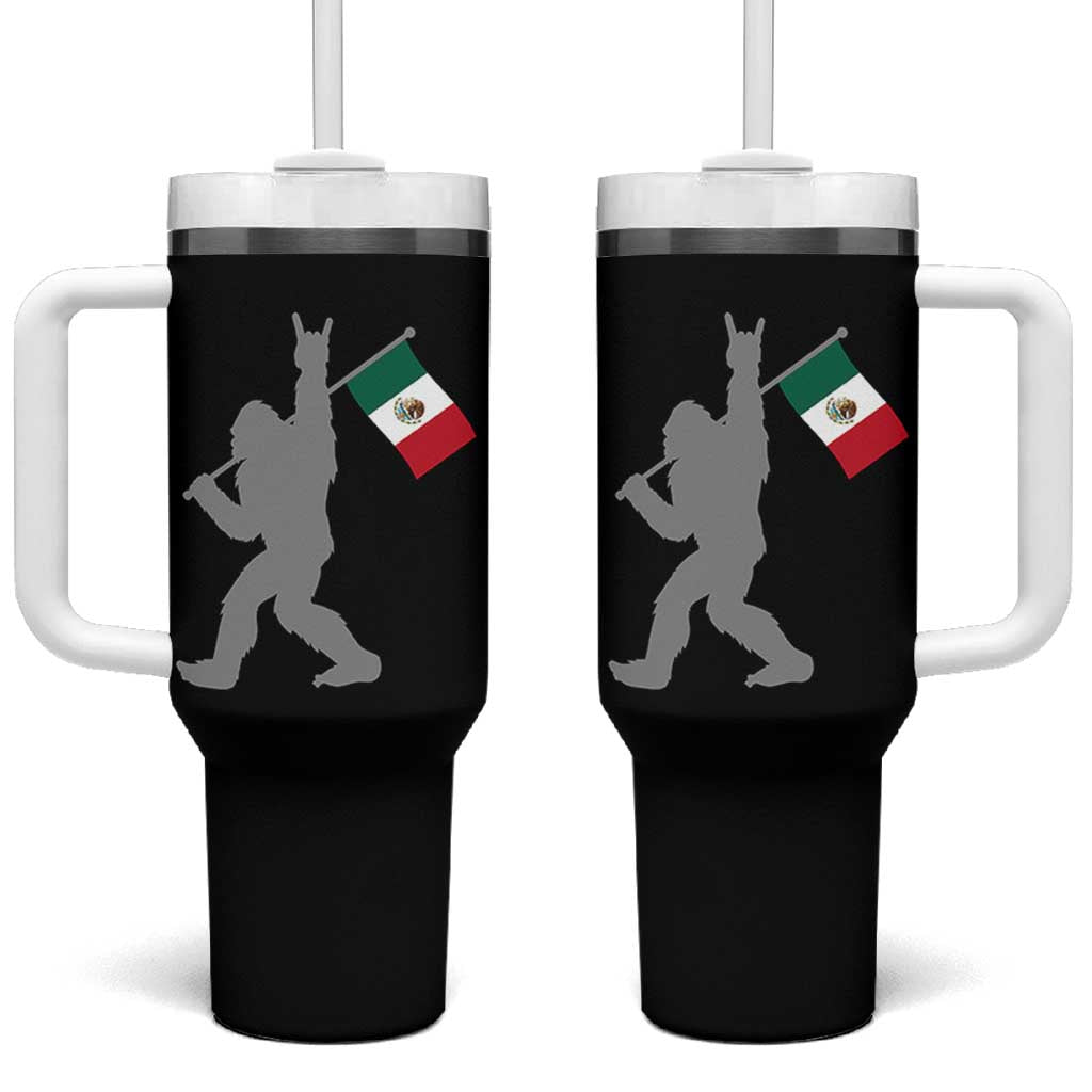 Bigfoot Rock On Hold Mexico Flag Sasquatch Believers Tumbler With Handle