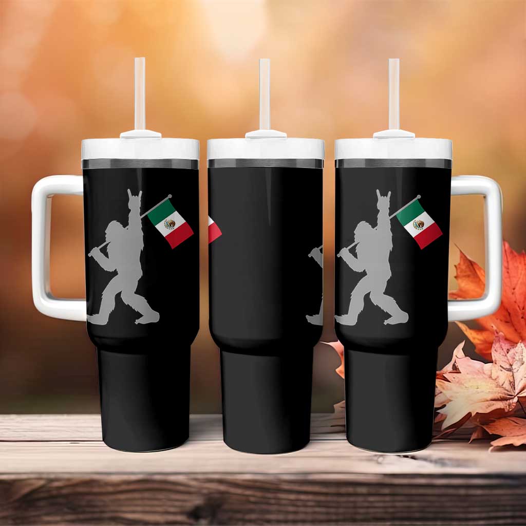 Bigfoot Rock On Hold Mexico Flag Sasquatch Believers Tumbler With Handle