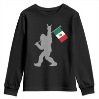 Bigfoot Rock On Hold Mexico Flag Sasquatch Believers Youth Sweatshirt