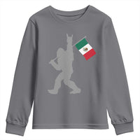 Bigfoot Rock On Hold Mexico Flag Sasquatch Believers Youth Sweatshirt