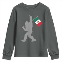 Bigfoot Rock On Hold Mexico Flag Sasquatch Believers Youth Sweatshirt