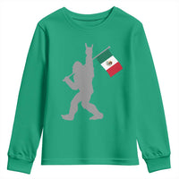 Bigfoot Rock On Hold Mexico Flag Sasquatch Believers Youth Sweatshirt